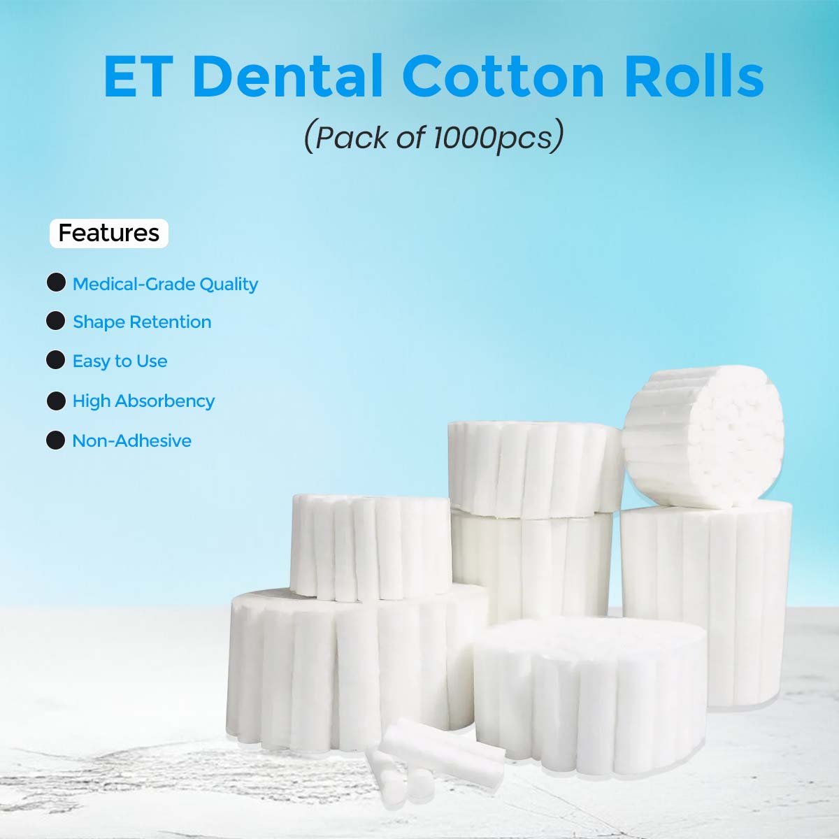 Cotton Rolls-9 mm x 39mm-ET Dental thumbnail 2