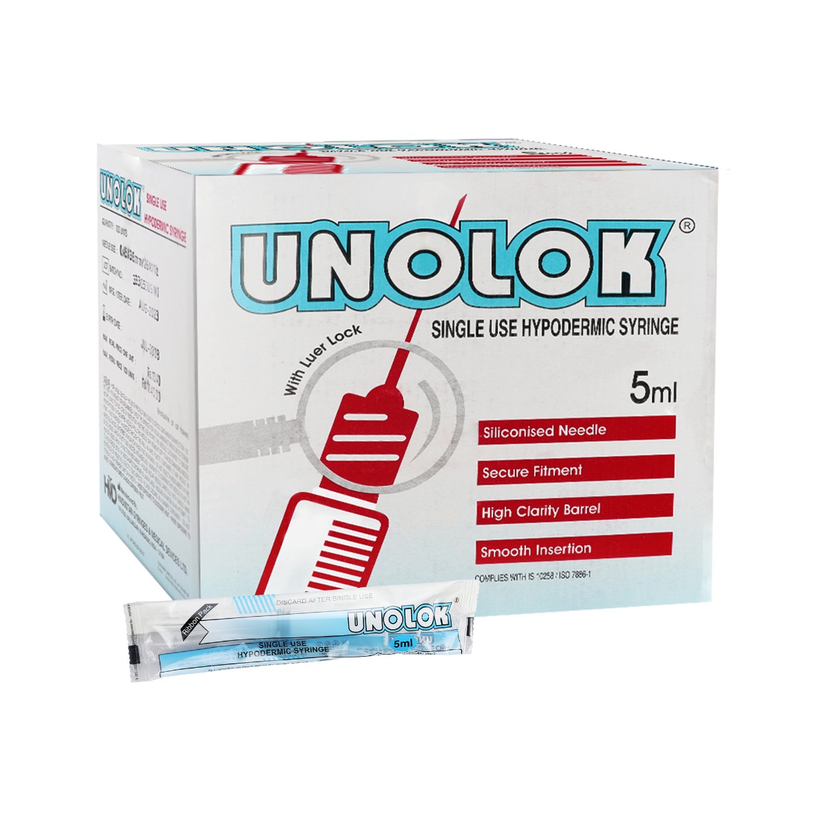 HMD Unolok 5ml Syringe with Needle - 24G (Pack of 100) by HMD — buy wholesale in Hyderabad